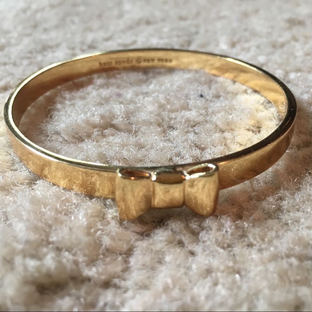 Authentic kate spade gold bow bangle bracelet